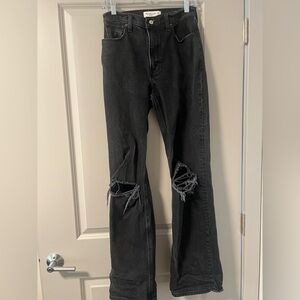 Abercrombie & Fitch - High Rise 90s Relaxed Jeans - Black Destroy